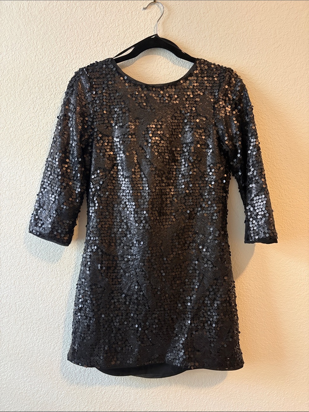 H&M Black Sequin Mini Dress